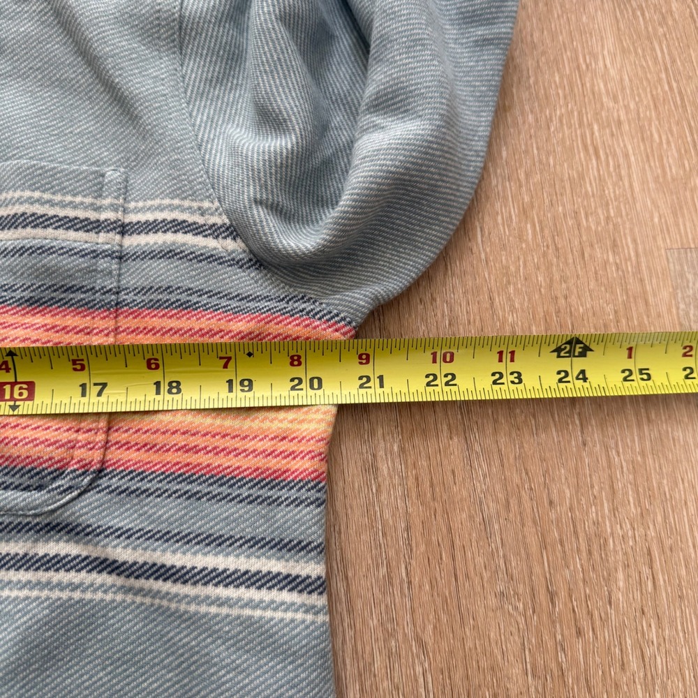 Marine Layer Pacifica Stretch Twill Shirt Mens Medium Blue Multi Stripe NWT - Picture 7 of 9